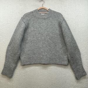 Topshop Sweater Womens Small Gray Chunky Knit Pullover Crewneck Cozy Casual